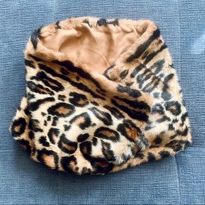Ann Taylor Leopard Faux Fur Neck Warmer Scarf